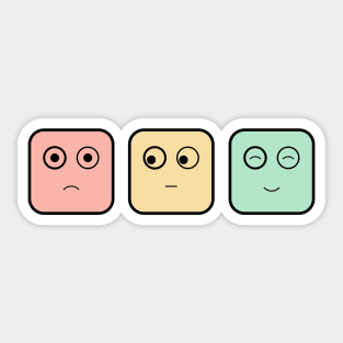 three faces Sticker